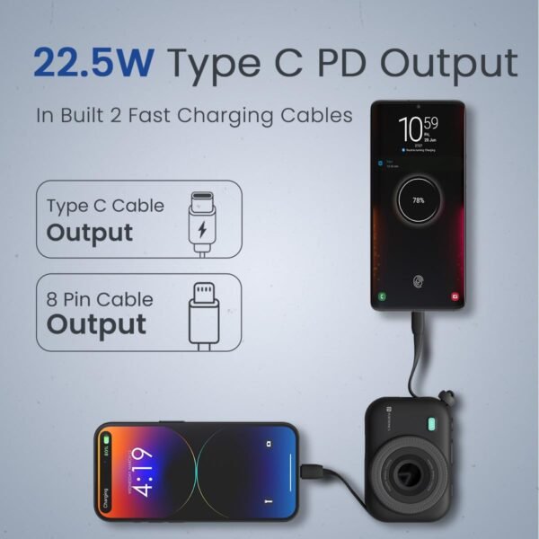 Portronics Power Shutter 10000mAh 15W Magnetic Wireless Fast Charging Powerbank