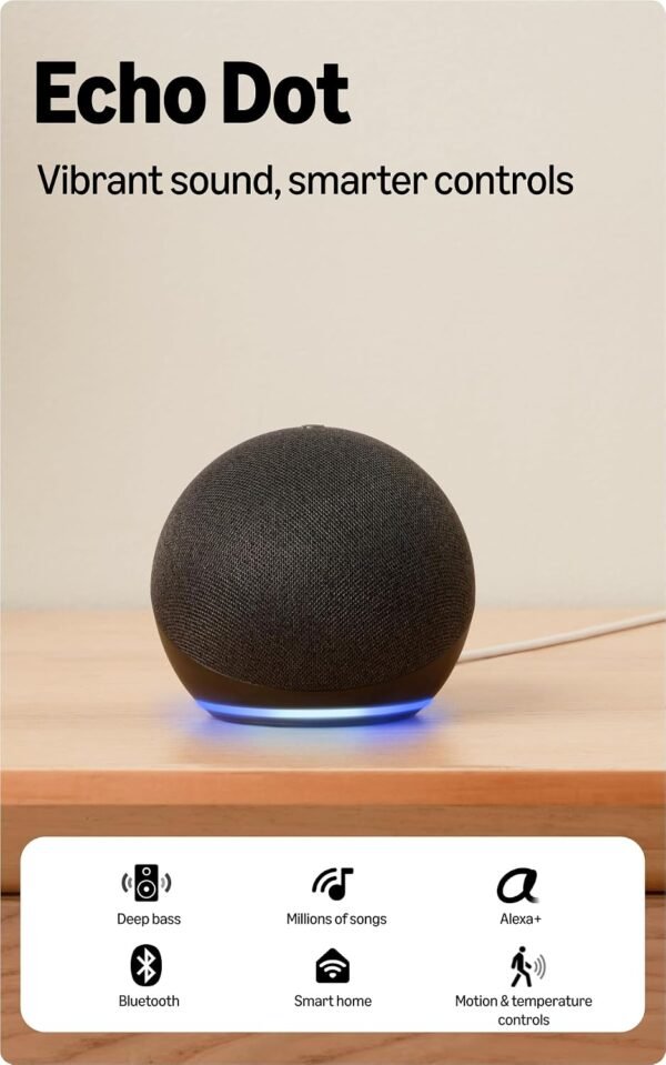 71eS1ZszYaL._SL1500_ Echo Dot (5th Gen), smart speaker with Alexa+, vibrant sound, motion detection, temperature sensor, bluetooth, White